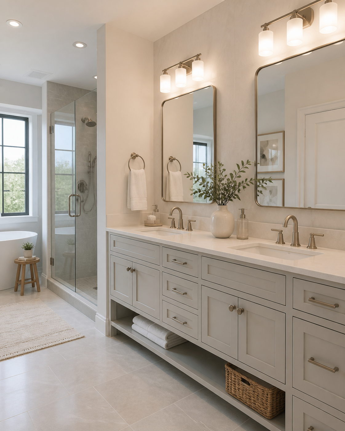 Bathroom vanity and interior material